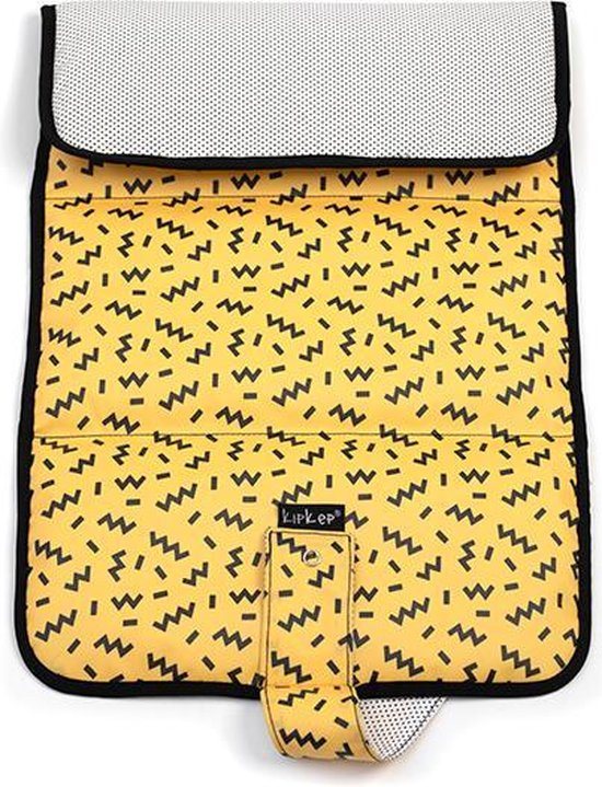 Napper wasbaar Verschoonmatje - Memphis Yellow, geel - gerecyclede materialen - waterdicht en wasbaar - dubbelzijdig te gebruiken