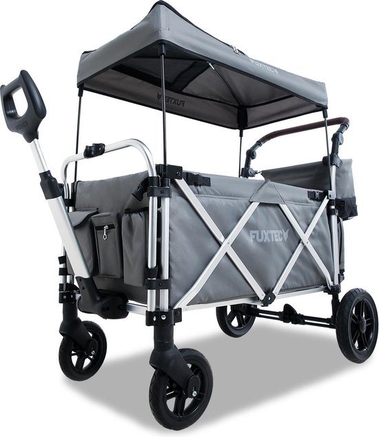 Inklapbare tuintrolley Grijs - FUXTEC Super Cruiser Plus - draagvermogen 75 kg