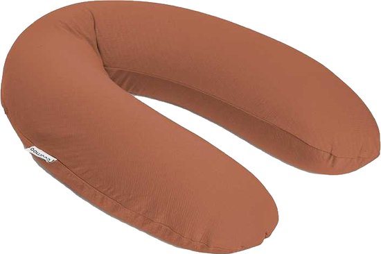 Doomoo Buddy Cover - Hoes voor Voedingskussen Buddy - Biologisch Katoen - 180 cm - Tetra jersey Terracotta