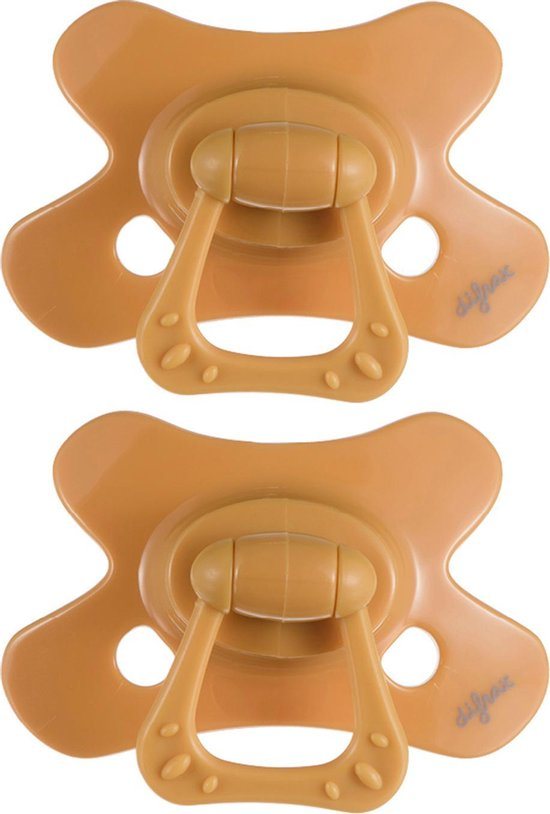 Difrax Dental Fopspeen - 6 tot 12 Maanden - Geel - 2 Stuks