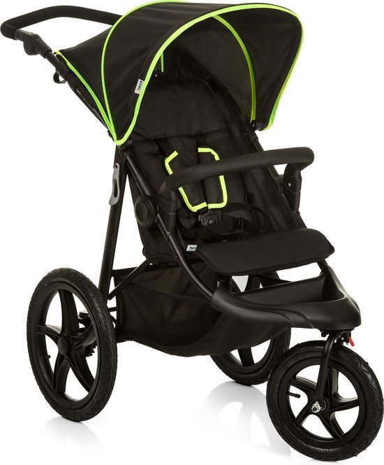 Hauck Runner Buggy - Grote luchtbanden - Compact opvouwbaar - Black/Neon Yellow