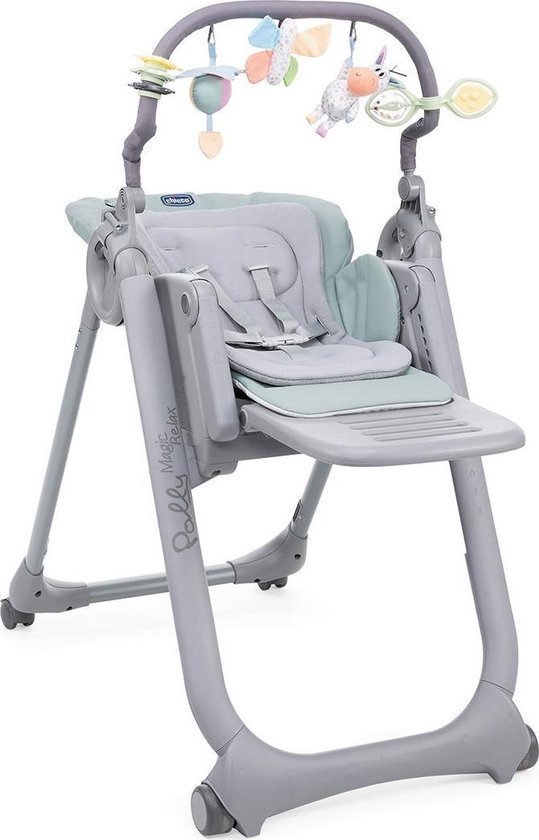 Chicco Polly Magic Relax Kinderstoel - Meegroeistoel - Baby eetstoel - Inclusief speelboog -  Antiguan Sky