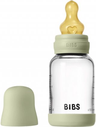 BIBS Fles - Slow Flow - 120 ml - Glas/Latex - Sage