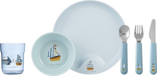 Mepal Mio kinderservies set Little Dutch - 6-delig - Kraamcadeau - Kinderservies - Sailors Bay