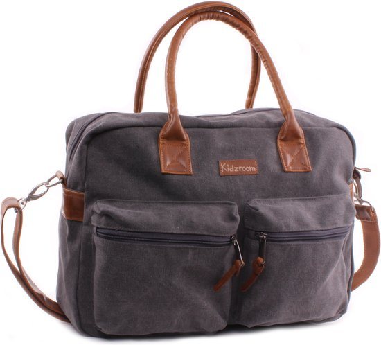 Kidzroom Care Vision of Love Luiertas - Grijs - Verschoonmatje - Verstelbare schouderband