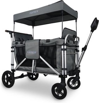 FUXTEC CTXL900 Family Cruiser Bolderkar Grijs – Opvouwbare Tuintrolley met 4 Zitplaatsen, Afneembare Banken & Draagvermogen 75 kg