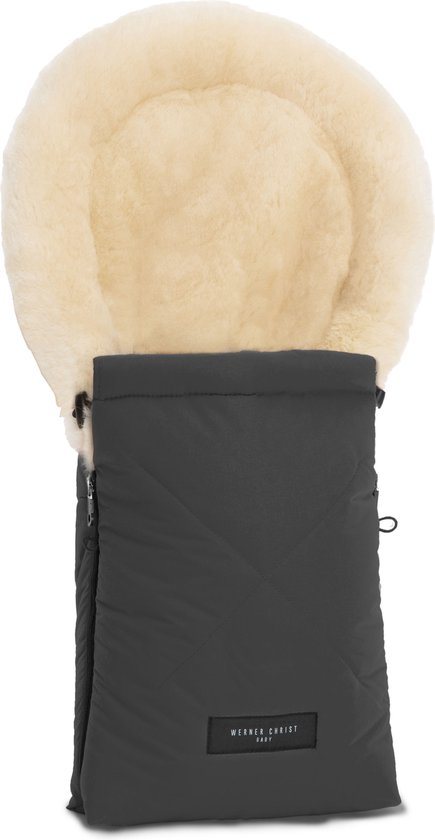 Lamsvel voetenzak voor 0+ autostoeltje kleur Grijs