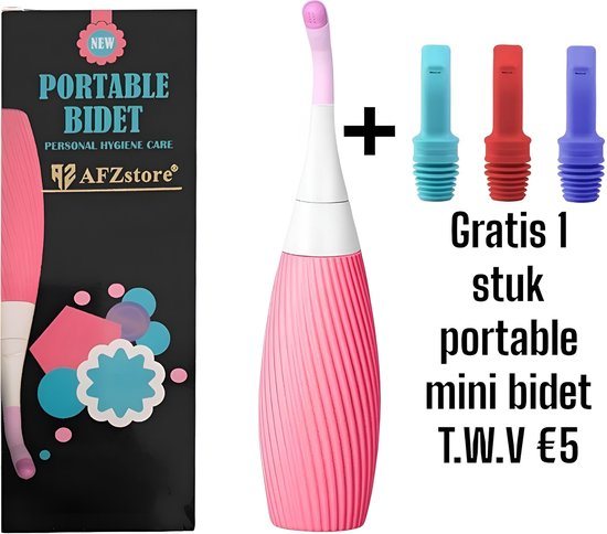 AFZstore® Bidet- draagbare bidets- Roos – type 2- Waterpulse – Vaginale Douche - Mobiele Bidet – Bidet Handdouche - Zwanger – toilet accessories – Veilig en Milieuvriendelijk-Draagbaar bidet -Inhoud van 500 ml - Geschikt voor iedereen- Bidet - Toilet