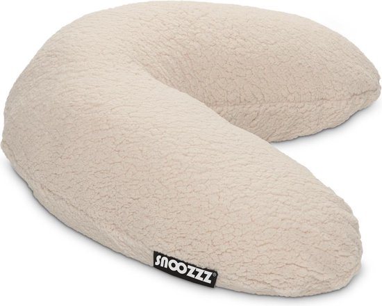Snoozzz Voedingskussen Small met afneembare hoes - Fiber vulling - 120 cm - Teddy Naturel