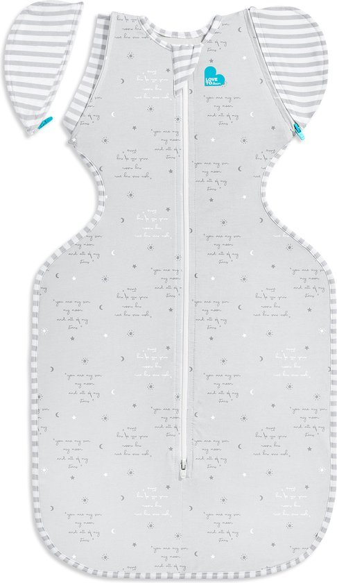 Love to Dream™ Babyslaapzak Swaddle Up™ - Inbakeren afbouwen - Baby 6-9 maanden - 8.5-11 kg - Zomer - 0.2 TOG - Grijs