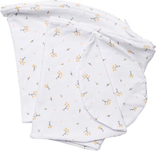 Doomoo Buddy Cover - Hoes voor Voedingskussen Buddy - Biologisch Katoen - 180 cm - Flower Yellow