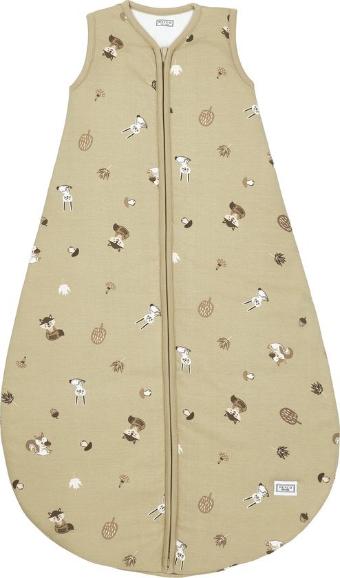 Meyco Baby Forest Animals baby slaapzak rond gevoerd - sand - 110cm - 2.5 TOG
