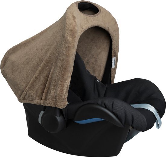 Baby's Only Autostoel zonnekap - Zonnescherm Maxi Cosi 0+ Cozy - Gemaakt van teddystof - Clay