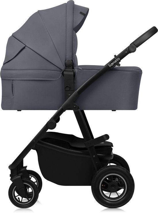 Lionelo Amber Plus 3-in-1 Kinderwagen – Reiswieg, Wandelwagen & Autostoeltje – XXL Ventilatie – All-Terrain Wielen – UPF50+ – Universele Adapters – Premium Stoffen – Vanaf Geboorte tot 4 Jaar