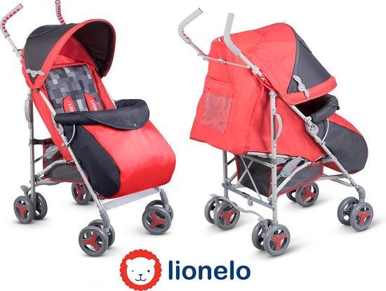 Lionelo EMMA - Buggy met 5 standen met accessoires - Geschikt voor 6 maand tot 5 jaar - Rood