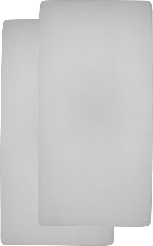 Meyco Baby Uni hoeslaken wieg - 2-pack - light grey - 40x80/90cm