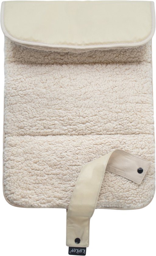 KipKep Napper wasbaar Verschoningsmatje met teddy - Cookie - verschoonmatje - rPET - waterafstotende zijde - zandkleur beige