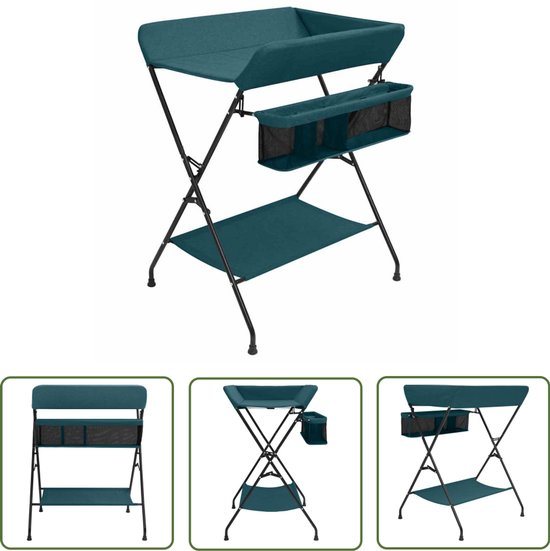 vidaXL Kindermeubilair - Verschoontafel - Verschoontafel ijzer groen - Babykamer - Luiertafel - Babyproducten