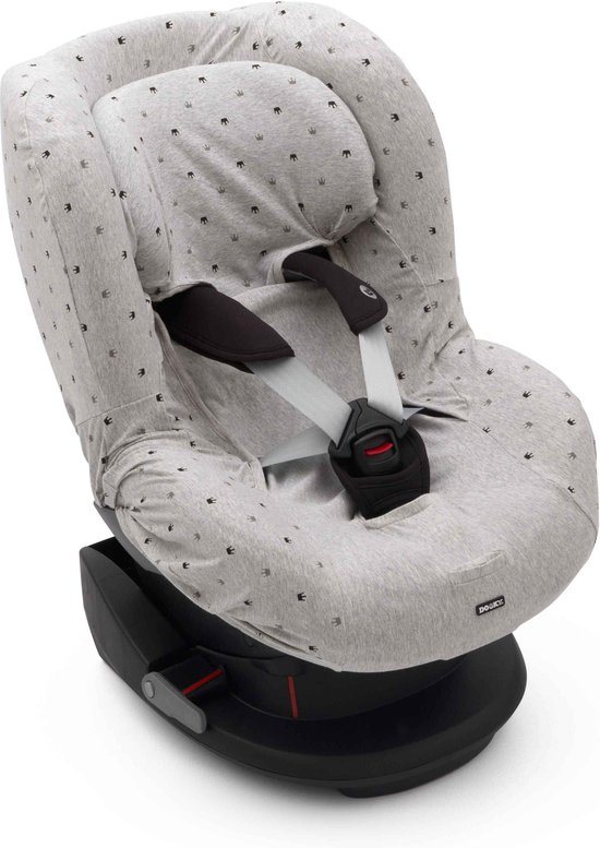 Dooky Seat Cover Groep 1 Autostoel hoes Light Grey Crowns