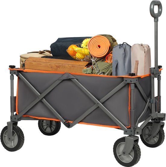Handkar, Opvouwbare Handtrolley met Snelsluitende Stof, Vouwbare Trolley, Transportkar, Draagbare Strandkar, Tuinkar, Opvouwbare Trolley, Maximaal Draagvermogen 100 kg voor Kamperen, Tuinieren, Winkelen