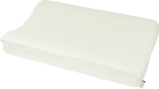 Meyco Baby Uni aankleedkussenhoes - pre-washed hydrofiel - offwhite - 50x70cm