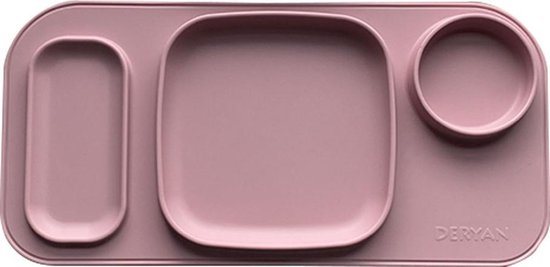 Deryan® Luxe Placemat voor kinderen - bordje BPAVRIJ Anti slip Ftalaatvrij - baby servies - Rose