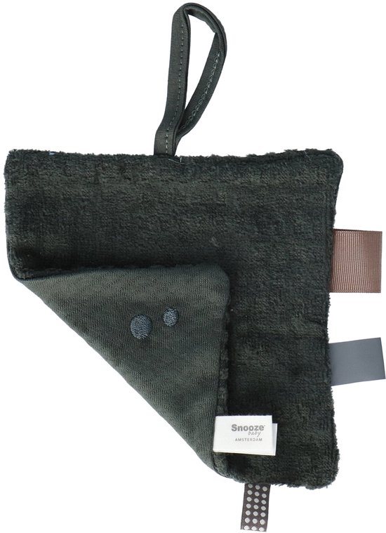 Baby Speendoekje 15 x 15cm - Knuffeldoekje 100% biologisch katoen - Comfortdoekje Dark Green - Groen - Snoozebaby