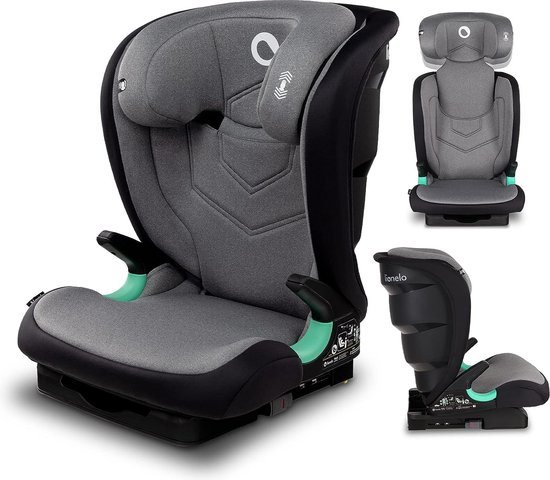 Lionelo Neal i-Size Premium Autostoel 100-150 cm – ISOFIX – Verstelbare hoofdsteun (14 posities) – Ventilatiesysteem – Zijbescherming – i-Size goedgekeurd – Wasbare bekleding – Groeit mee tot 12 jaar – Inclusief kinderkaart