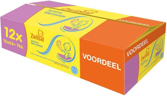 Zwitsal - Billendoekjes Sensitive - 12 x 63 - 756 babydoekjes
