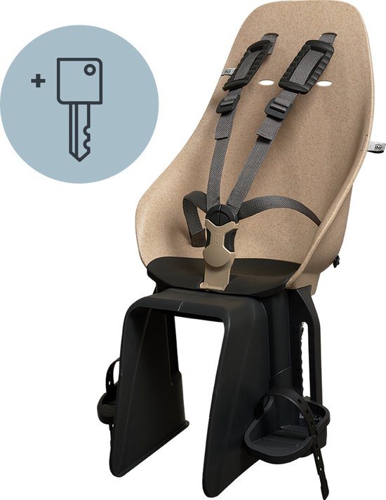 Urban Iki BIO Fietsstoeltje Achter Ta–ke Dragermontage - Oishi Beige/ Bincho Black