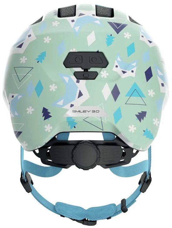 ABUS kinderhelm Smiley 3.0 - fietshelm met diepe pasvorm, kindvriendelijke ontwerpen en ruimte voor een vlecht - voor meisjes en jongens - lichtgroen met patroon, maat M