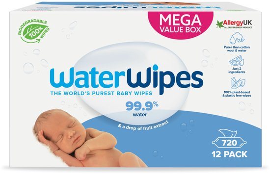 WaterWipes Billendoekjes Bio - 12 x 60 stuks - 720 doekjes