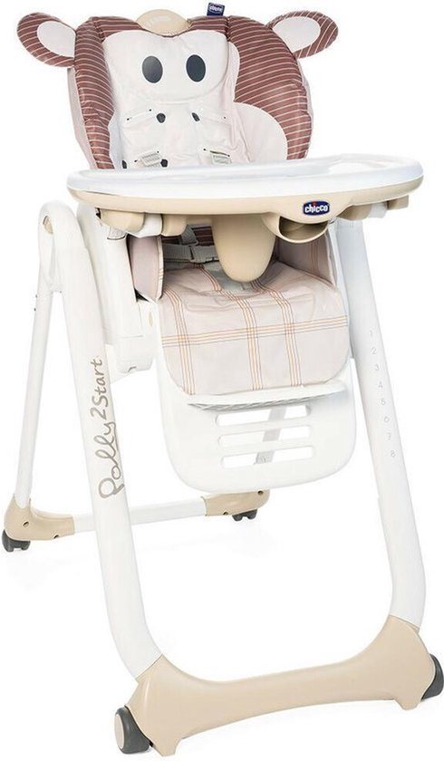 Chicco Polly 2 Start Kinderstoel - Baby eetstoel - Verstelbare rugleuning - Hoogte verstelbaar - Monkey