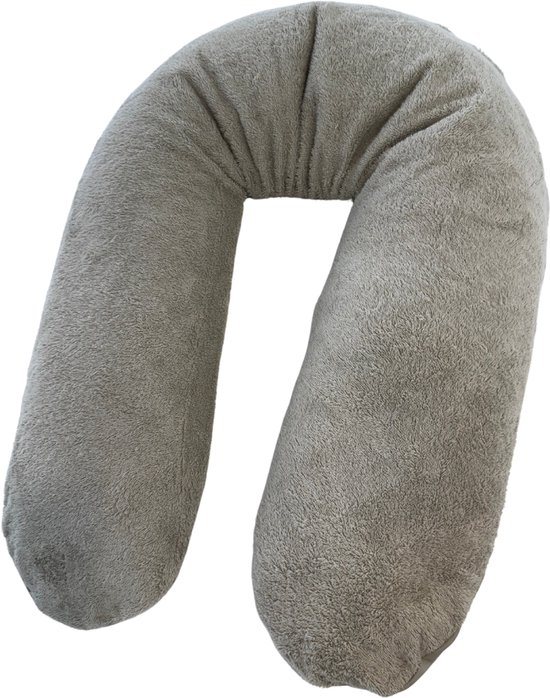 Form Fix XL Voedingskussenhoes - Body Pillow Kussensloop - Zwangerschapskussen hoes - Zijslaapkussen hoes - Badstof/Katoen Hoes - Beige