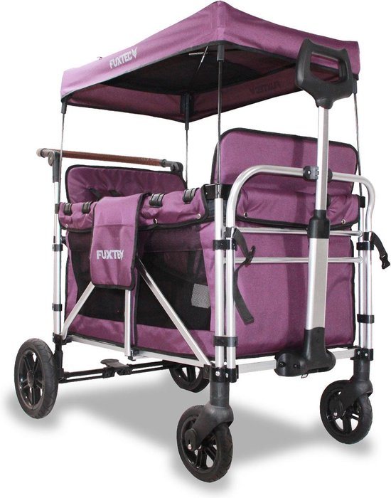FUXTEC CTXL900 Family Cruiser Bolderkar Paars – Opvouwbare Tuintrolley met 4 Zitplaatsen, Afneembare Banken & Draagvermogen 75 kg