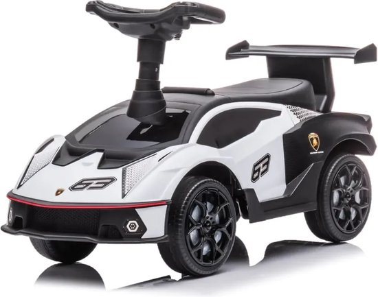 Lamborghini Loopauto - voor Kinderen - tot 3 jaar - met Opbergbox - Wit