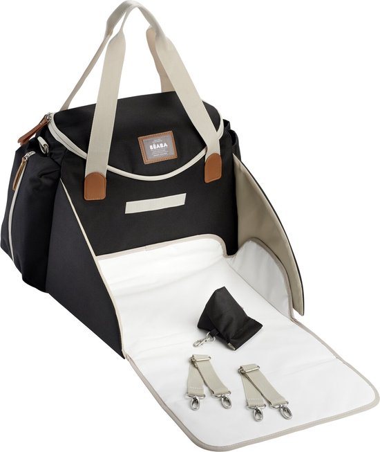 Béaba Verzorgingstas Sydney II – Met Verschoonmat & Accessoires – Opbergruimte voor Voeding – Zwart – 21L