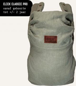 ByKay Draagzak Click Carrier Classic PRO - Ergonomische Draagzak Baby van broekmaat 62/68 tot +/- 2 jaar - Comfortabel & Snel met Click & Go - voor Buik, Heup en Rug - Linnen - Hunter Green