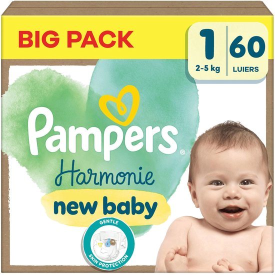 Pampers - Harmonie - Maat 1 - Small Pack - 60 stuks - 2/5 KG