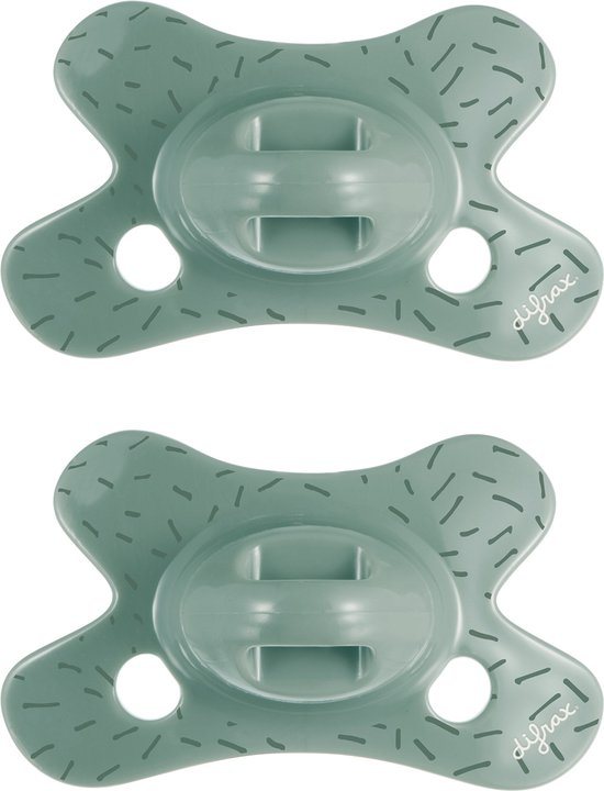 Difrax Natural Fopspeen - 0 tot 6 Maanden - Groen - 2 Stuks