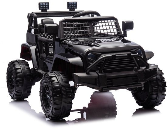 FINOOS JEEP - Elektrische Kinderauto 12V Met Afstandsbediening - Zwart