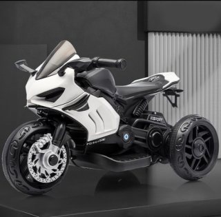 Elektrische kindermotor - Kindermotor - Accuvoertuigen - 1 tot 3 jaar - Stevig kindermotor - Wit