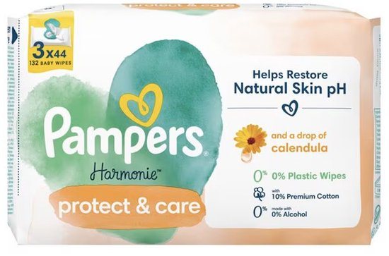 Pampers - Harmonie Protect & Care - Calendula - Billendoekjes - 132 doekjes - 3 x 44