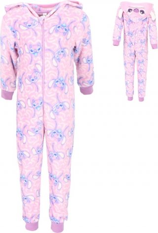 Lilo & Stitch Coral-Fleece Onesie - Kinderen - Angel - Roze - Maat 98/104