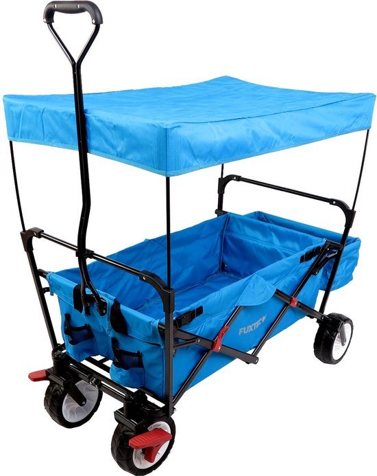 FUXTEC CT350 Wild Cruiser Bolderkar met Dak - Opvouwbaar - 75 kg - Turquoise - Strand & Kinderen