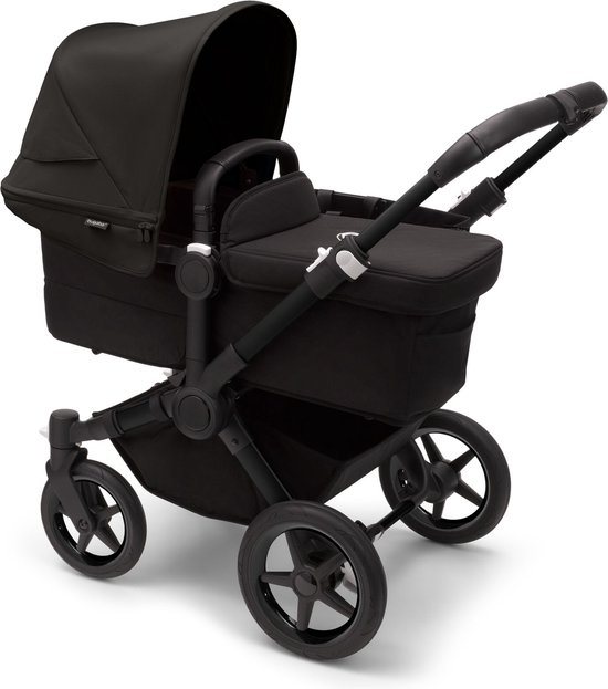 Bugaboo Donkey 5 Mono, om te toveren tot duokinderwagen waarin je kindjes naast elkaar zitten, Midnight Black