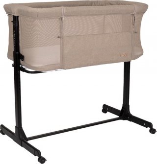 Novi Baby® Amy Air+ Co-Sleeper - Taupe - wielen met rem - Verstelbaar frame - Geschikt vanaf de geboorte tot circa. 6 maanden