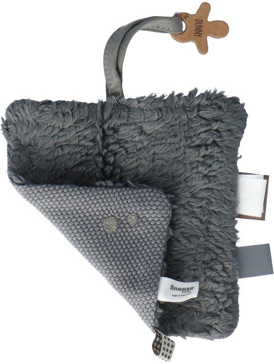 Baby Speendoekje 15 x 15cm - Knuffeldoekje 100% biologisch katoen - Comfortdoekje Storm Grey - Grijs - Snoozebaby