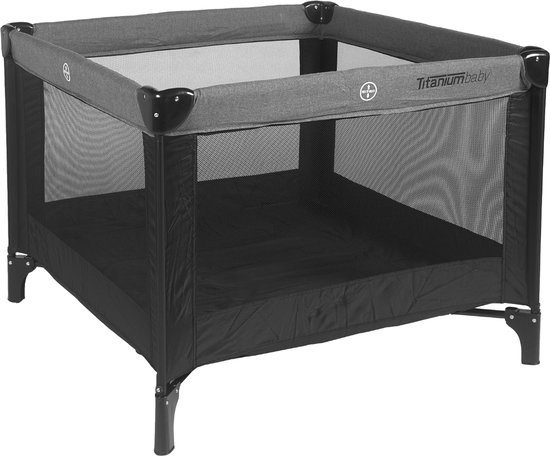 Titaniumbaby Inklapbare Box 100 X 100 - Zwart / Melange