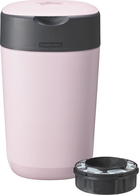 Tommee Tippee Twist & Click luieremmer - voor maximaal 33 luiers - 1 navulcassette - roze